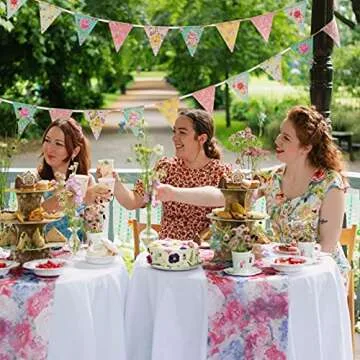 Vintage Floral Paper Bunting Garland for All Occasions