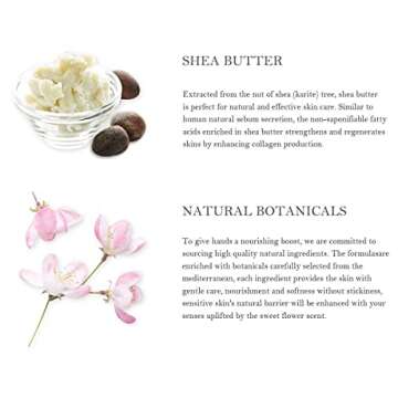 Hand Cream Gift Set - Lotion Sets for Women Gift, Hand Care Set with Shea Butter, Travel Size Hand Lotion Set for Women,Includes 2 Hand Cream & Exfoliating Cream, Gift Box for Women