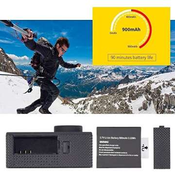 VEMONT Action Camera, 1080P 12MP Sports Camera Full HD 2.0 Inch Action Cam 30m/98ft Underwater Water...