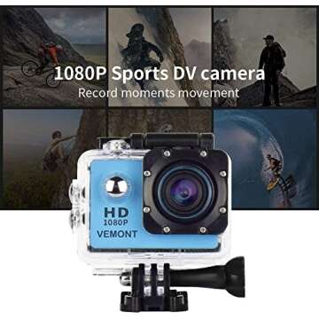 VEMONT Action Camera: 1080P Full HD Sports Camera
