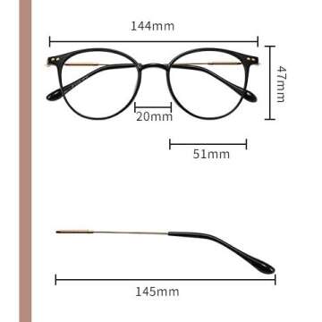 Retro Reading Glasses: Stylish Blue Light Blocking Eyewear in Black