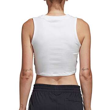 adidas Originals Women's Crop Tank Top, White/Black, M