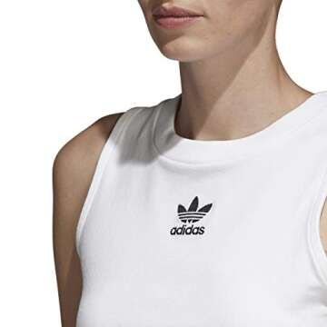 adidas Originals Women's Crop Tank Top, White/Black, M