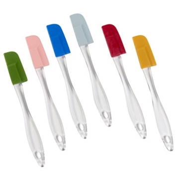 Evelots Set of 6 Mini Silicone Spatulas for Kitchen Cooking & Baking, Small Silicone Cooking Utensil...