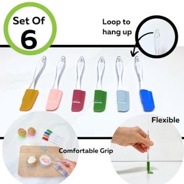 Evelots 6 Mini Silicone Spatulas for Versatile Cooking