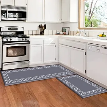 LuxStep Anti-Fatigue Kitchen Mat - 2 PCS Memory Foam for Ultimate Comfort
