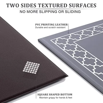 LuxStep Anti-Fatigue Kitchen Mat 2 PCS Memory Foam Grey