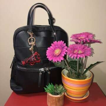 Popfizzy Bling Cheer Keychain for Women, Rhinestone Cheer Bag Charm, Cheer Squad Cheerleader Gifts, Megaphone Cheer Keychain