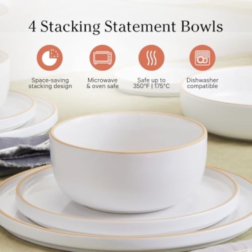 Our Place Soup Bowls - Handcrafted Ceramic Set of Four Bowl