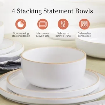 Our Place Soup Bowls - Handcrafted Ceramic Set of Four Bowl