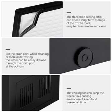 Kismile 3.5 Cu Ft Chest Freezer with Adjustable Temperature