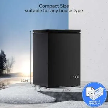 Kismile 3.5 Cu Ft Chest Freezer with Adjustable Temperature