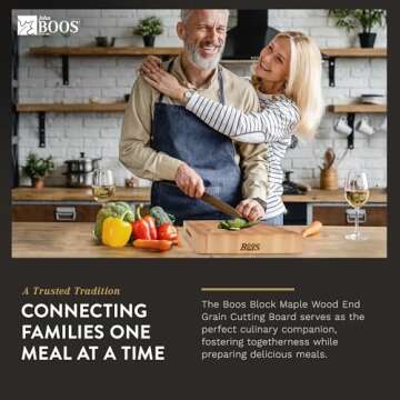 John Boos Boos Block CCB Series Large Reversible Wood Chopping Board, 3-Inch Thickness, 12" x 12" x 3", Maple