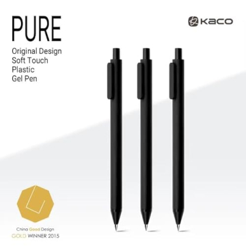 Kaco Gel Pens 0.5mm Fine Point Black Ink 10 Count