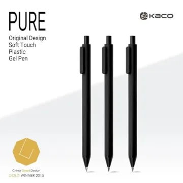 Kaco Gel Pens 0.5mm Fine Point Black Ink 10 Count