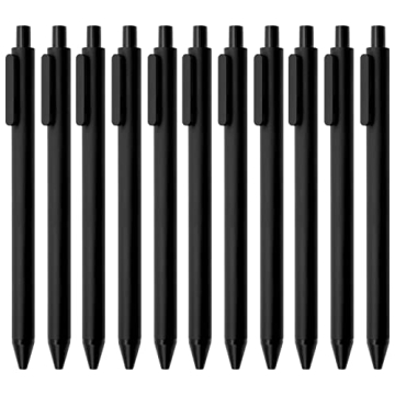 Kaco Gel Pens 0.5mm Fine Point Black Ink 10 Count