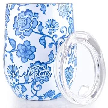 Chinoiserie Double Insulated Tumbler For Hot or Cold Drinks With 12oz Capacity