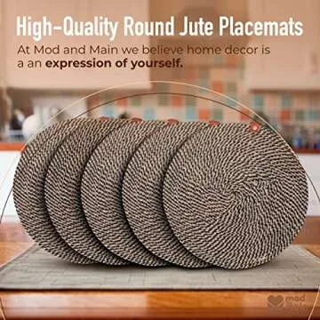 Mod and Main Jute Placemats Set of 6 – Elegant & Durable