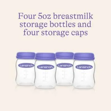 Lansinoh Breastmilk Storage Breast Pump Bottles, 4 Count