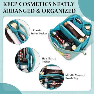 LONEDREAM Stoney Clover Makeup Bag - Large Travel Cosmetic Bag