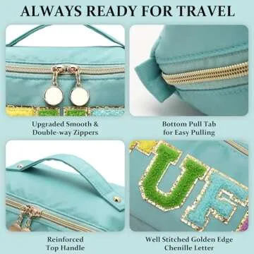 LONEDREAM Stoney Clover Makeup Bag - Large Travel Cosmetic Bag