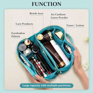 LONEDREAM Stoney Clover Makeup Bag - Large Travel Cosmetic Bag