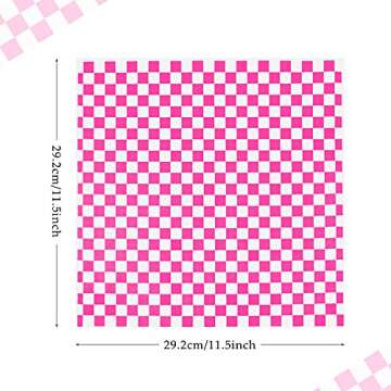 Hslife 100 Sheets Checkered Dry Waxed Deli Paper for Food Wrapping and Presentation