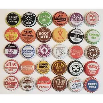 100 Soda Bottle Caps, Few Repeats, Vintage Classic Brands Soda Pop, Multiple, 1.25'' (31.75mm) (SODA-100-NEW-FEWREPEATS)