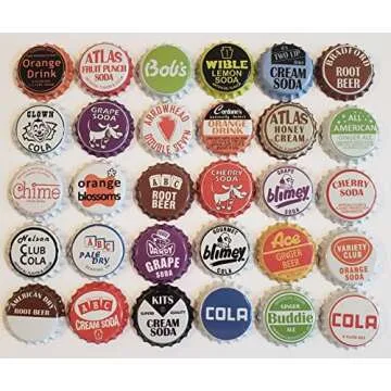 100 Soda Bottle Caps, Few Repeats, Vintage Classic Brands Soda Pop, Multiple, 1.25'' (31.75mm) (SODA-100-NEW-FEWREPEATS)
