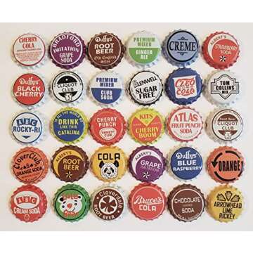 100 Soda Bottle Caps, Few Repeats, Vintage Classic Brands Soda Pop, Multiple, 1.25'' (31.75mm) (SODA-100-NEW-FEWREPEATS)