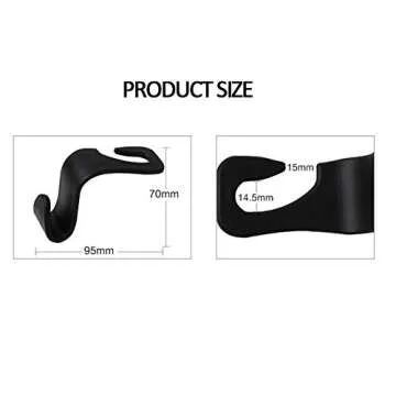 IPELY Car Seat Back Hook Auto Seat Headrest Portable Organizer Holder Hooks(Black -Set of 4)