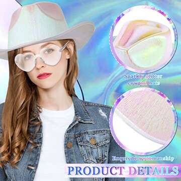 Cowboy Hats & Heart Sunglasses Set for Fun Parties