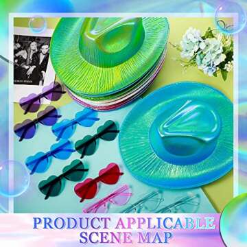 Cowboy Hats & Heart Sunglasses Set for Fun Parties