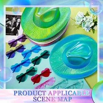 Cowboy Hats & Heart Sunglasses Set for Fun Parties