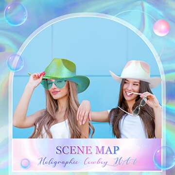 Cowboy Hats & Heart Sunglasses Set for Fun Parties