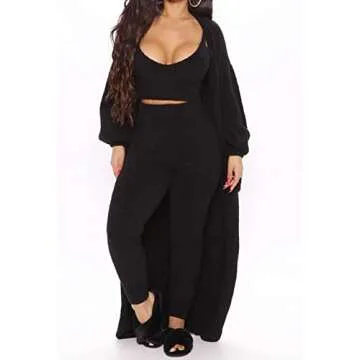 Fixmatti Fuzzy Women 3 Piece Lounge Set Stylish Comfort