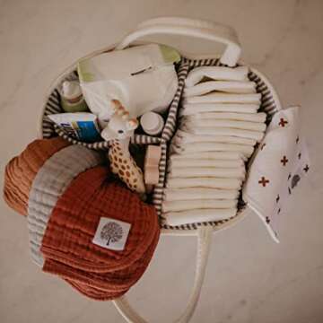 Parker Baby Muslin Burp Cloths | 100% Cotton Burping Clothes, Newborn Essential | Must-Have Baby Registry, Modern and Trendy Colors | 20"x11" Unisex Large Baby Burp Cloths, 4-Pack Gray Set