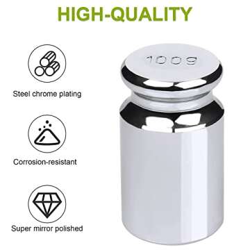 7 PCS Calibration Weights, Scale Weight Set 1g 2g 5g 10g 20g 50g 100g, Carbon Steel Small Weight for Digital Scale, Gram Scale Balance, Jewelry Scale (Silver)