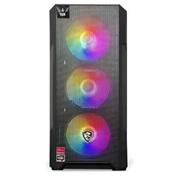 NSXGAMING Nova Desktop Gaming Computer (AMD Ryzen 5 5600G, 16GB 2 * 8 GB DDR4 3600, 512Gb M2 NVME SSD, RGB Fans, W11 64-bit Ready, Wify Ready, Mouse and Keyboard)