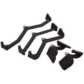 Fitvids Multi-Function Adjustable Power Cage with J-Hooks, Safety Straps and Optional LAT Pulldown Attachment and Cable Crossover, Cable Machine Attachments Only, 5 Pieces Black