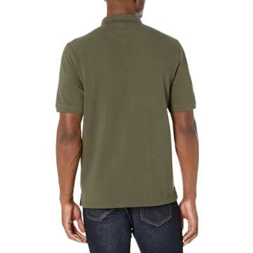 Amazon Essentials Men's Regular-Fit Cotton Pique Polo Shirt (Available in Big & Tall), Olive, X-Small