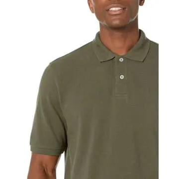 Amazon Essentials Men's Regular-Fit Cotton Pique Polo Shirt (Available in Big & Tall), Olive, X-Small
