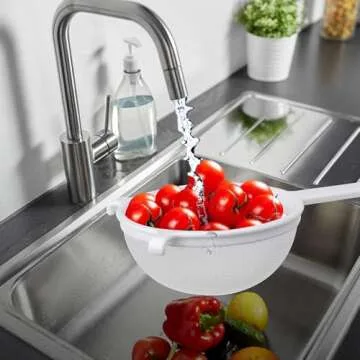 HIC Double-Ear Fine Mesh Strainer - BPA Free, 7-Inch for Smooth Soups