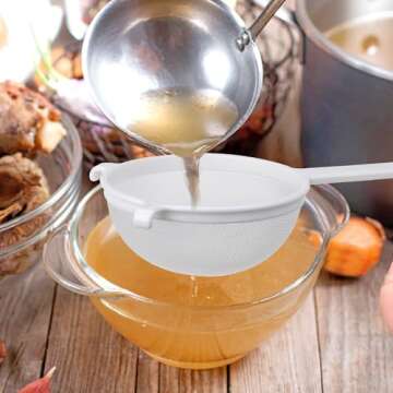 HIC 7-Inch Double-Ear Fine Mesh Strainer for Easy Straining