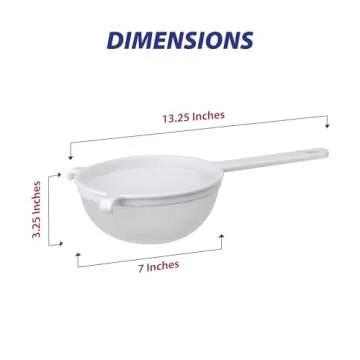 HIC 7-Inch Double-Ear Fine Mesh Strainer for Easy Straining