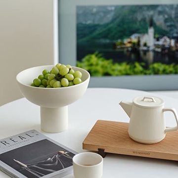 WENSHUO High-foot Ceramic Compote Bowl for Stylish Decor