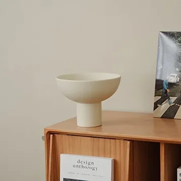 WENSHUO High-foot Ceramic Compote Bowl for Stylish Decor