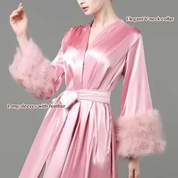 Elegant Women's Feather Robe for Glamorous Occasions