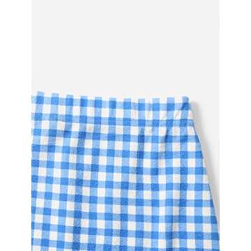 Milumia Women's Casual Plaid Ruffle Hem Mini Skirt Summer High Waisted Bodycon Skirts Blue and White X-Large