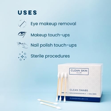 Eco-Friendly Clean Skin Club Biodegradable Swabs 500CT